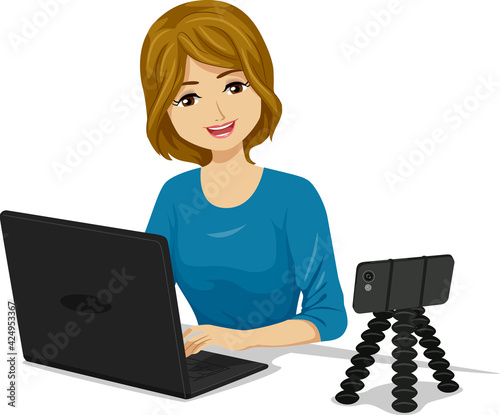 Teen Girl Laptop Mobile Tri...