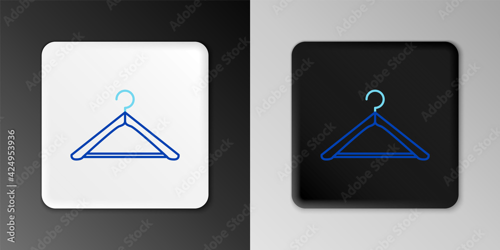 Line Hanger wardrobe icon isolated on grey background. Cloakroom icon. Clothes service symbol. Laundry hanger sign. Colorful outline concept. Vector Line Hanger wardrobe icon isolated on grey background. Cloakroom icon. Clothes service symbol. Laundry hanger sign. Colorful outline concept. Vector