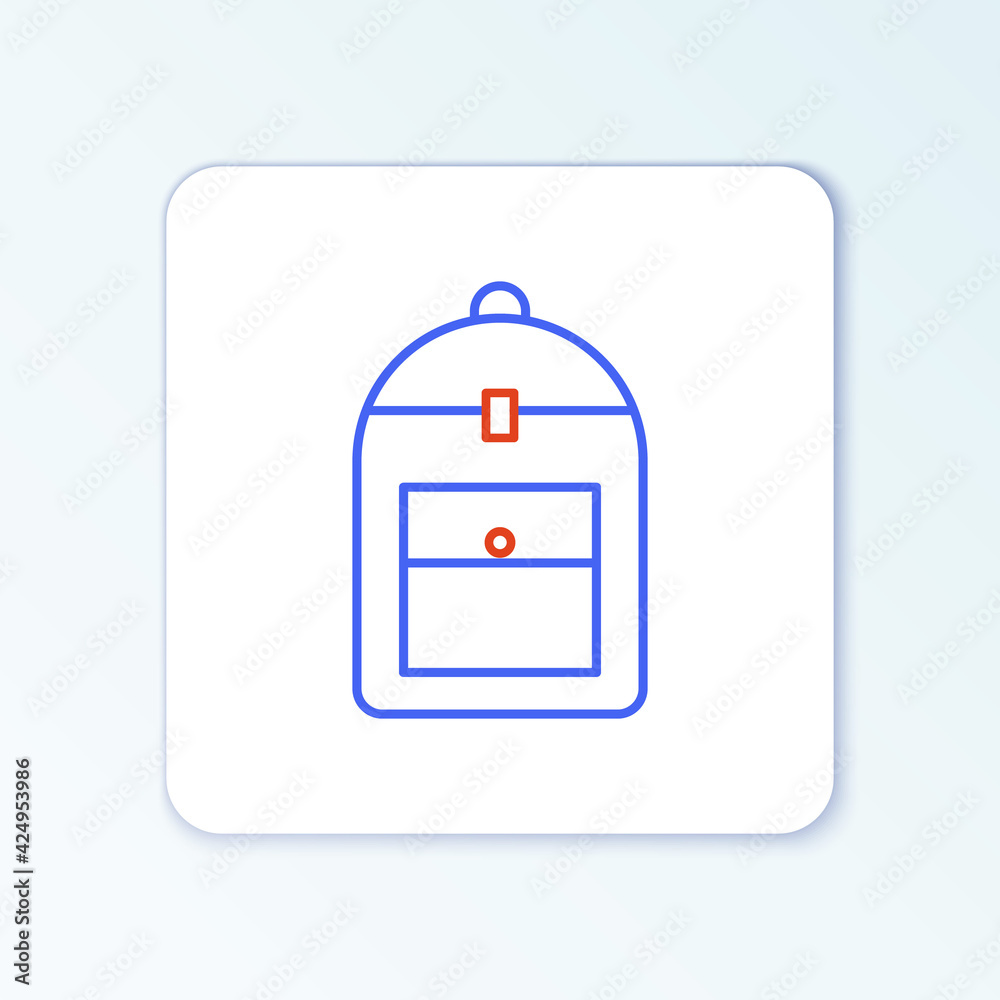 Line Backpack icon isolated on white background. Colorful outline concept. Vector Line Backpack icon isolated on white background. Colorful outline concept. Vector