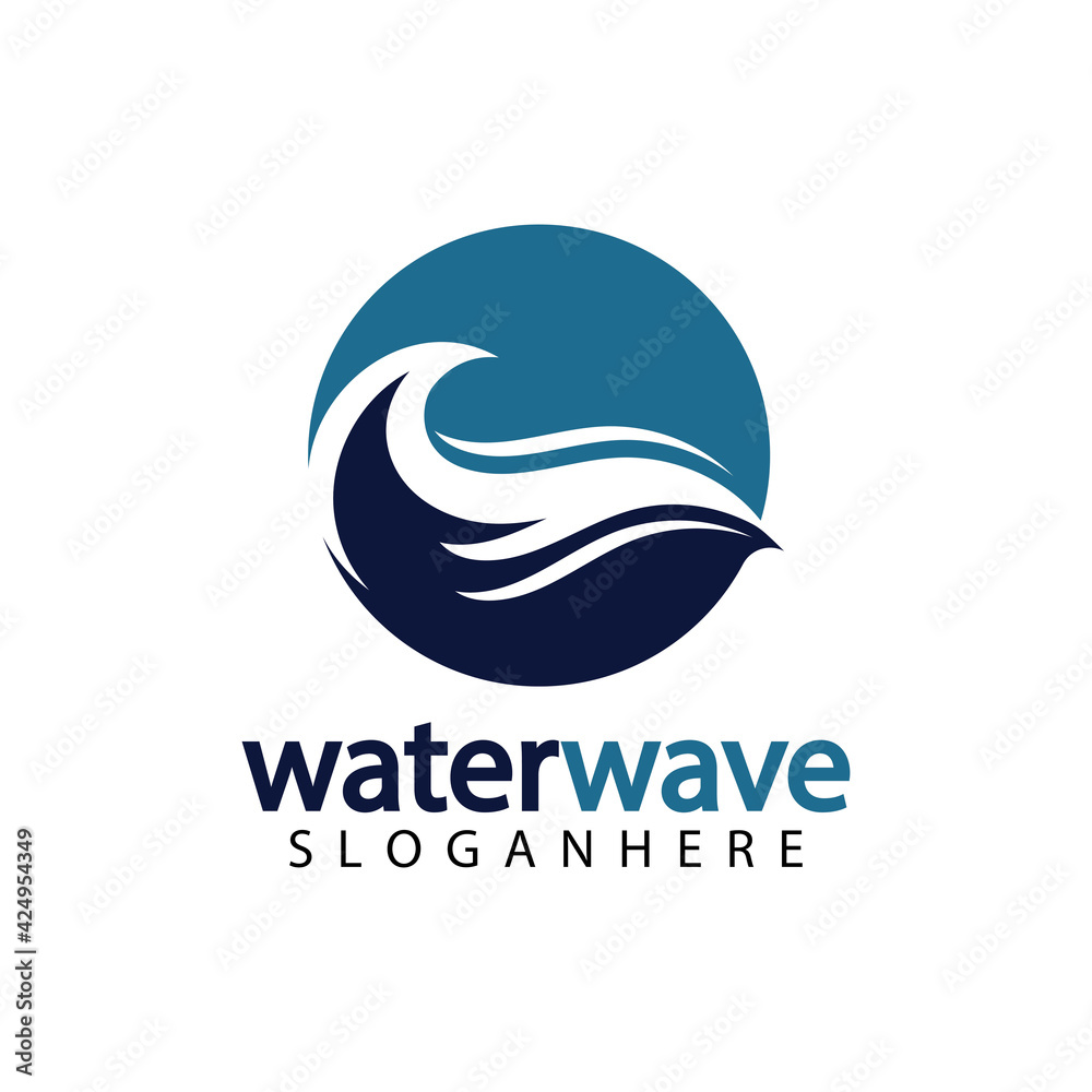 water wave logo design template water wave logo design template