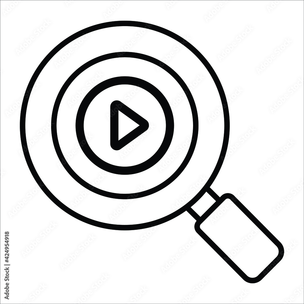 search video line icon modern illustration search video line icon modern illustration
