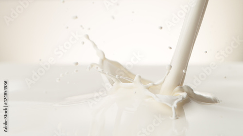 Splash of milk in closeup