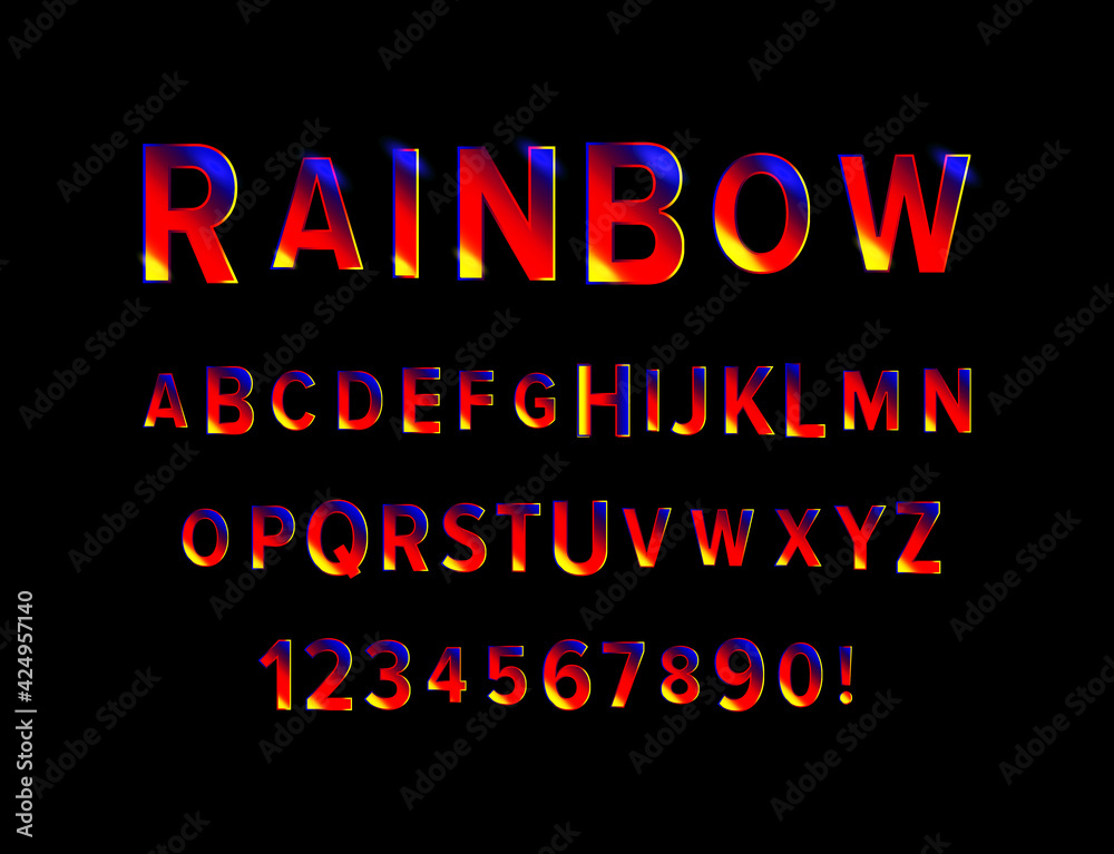 colorful font and alphabet