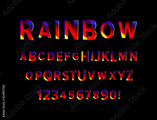 colorful font and alphabet