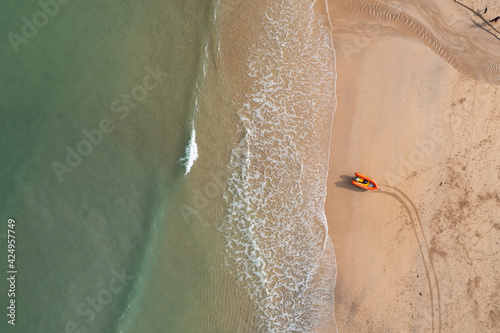 Aerial photograph of Harlyn Bay, near Padstow, Cornwall, England. photo