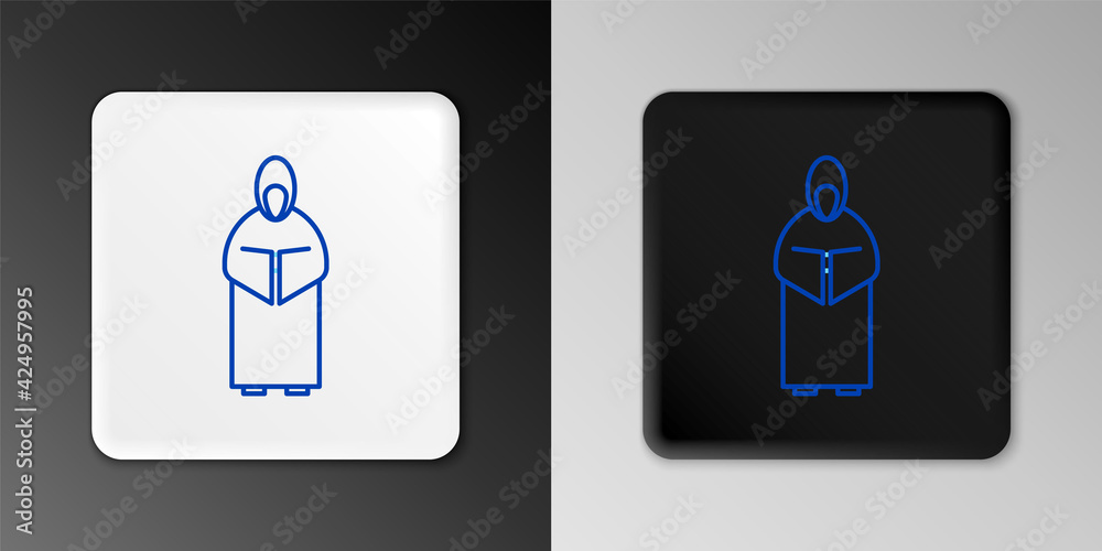 Line Monk icon isolated on grey background. Colorful outline concept. Vector