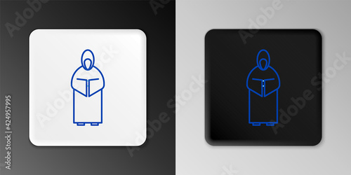 Line Monk icon isolated on grey background. Colorful outline concept. Vector