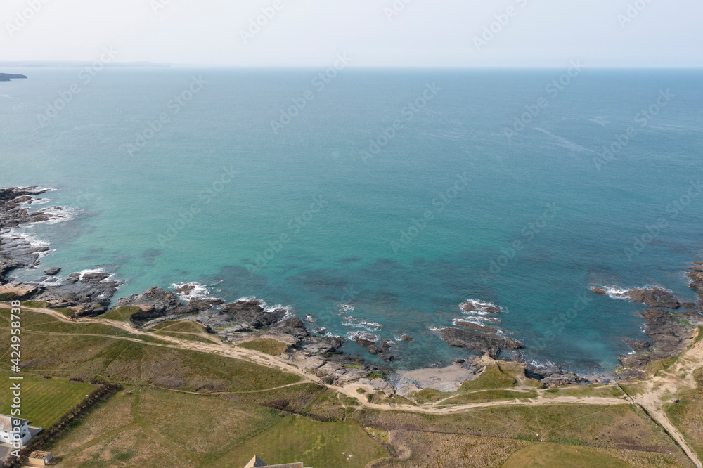 Aerial photograph of Booby's Bay near Newquay and Padstow, Cornwall, England. Aerial photograph of Booby's Bay near Newquay and Padstow, Cornwall, England.