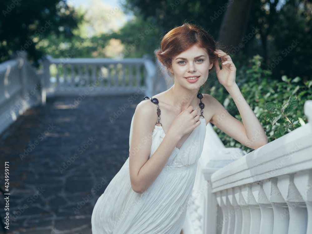 Woman in white dress Greece classical style mythology