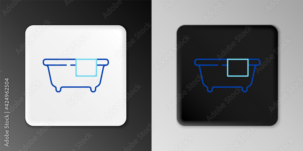 Line Bathtub icon isolated on grey background. Colorful outline concept. Vector Line Bathtub icon isolated on grey background. Colorful outline concept. Vector