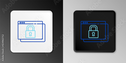 Line Secure your site with HTTPS, SSL icon isolated on grey background. Internet communication protocol. Colorful outline concept. Vector