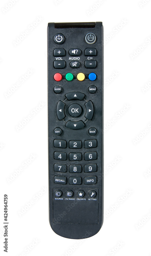 Infrared satellite remote control isolated on white background. Infrared satellite remote control isolated on white background.