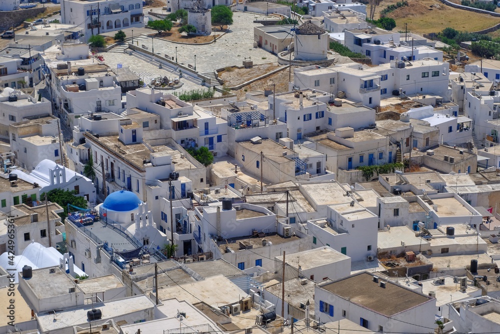 Panoramic view of the picturesque island of Ios Greece Panoramic view of the picturesque island of Ios Greece
