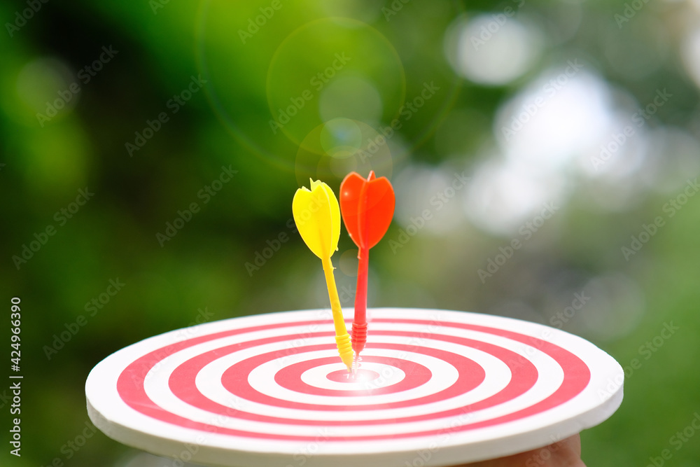 dart board with target and business growth concept dart board with target and business growth concept