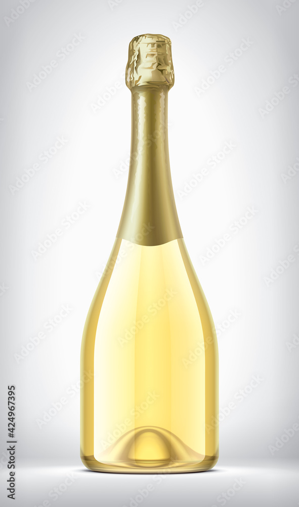 Glass Bottle on background with Gold Foil. Glass Bottle on background with Gold Foil.