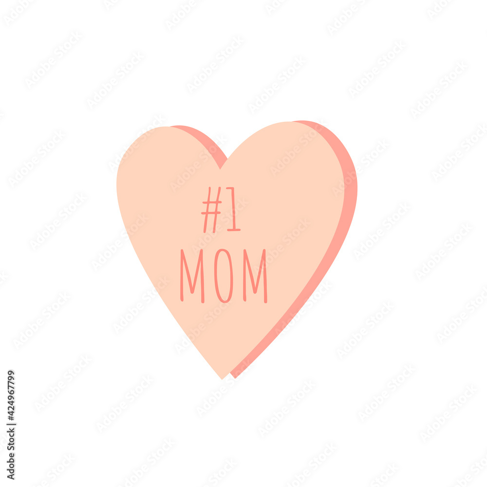 Vector hand drawn motivational and inspirational quote - Number one Mom. Calligraphic poster. Mother's Day design