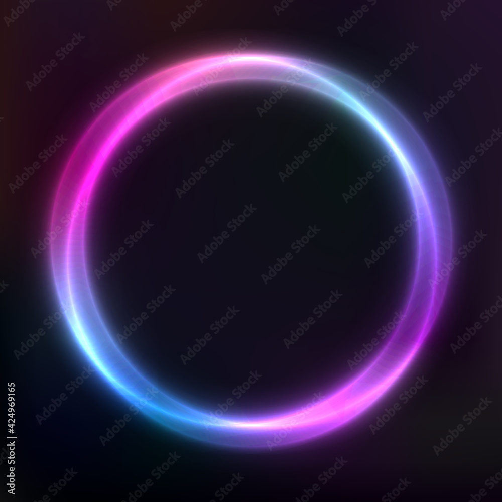 Vector background of neon geometric shapes, round frame, abstract background, wallpaper Vector background of neon geometric shapes, round frame, abstract background, wallpaper
