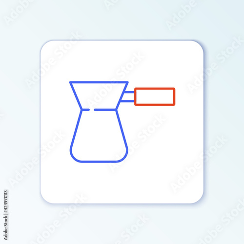 Line Coffee turk icon isolated on white background. Colorful outline concept. Vector