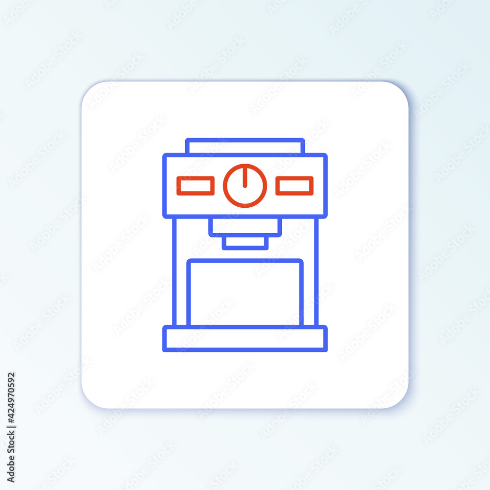 Line Coffee machine icon isolated on white background. Colorful outline concept. Vector Line Coffee machine icon isolated on white background. Colorful outline concept. Vector