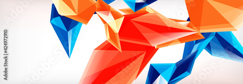 Vector 3d triangles and pyramids abstract background for business or technology presentations, internet posters or web brochure covers