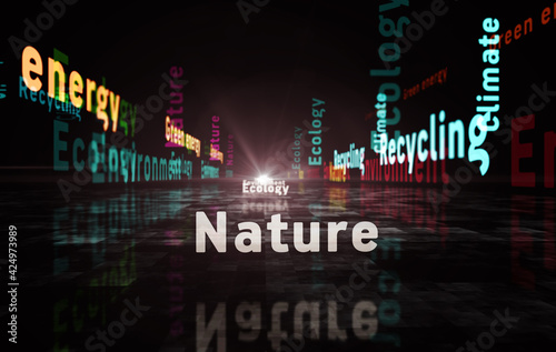 Ecology nature and environment text abstract concept illustration