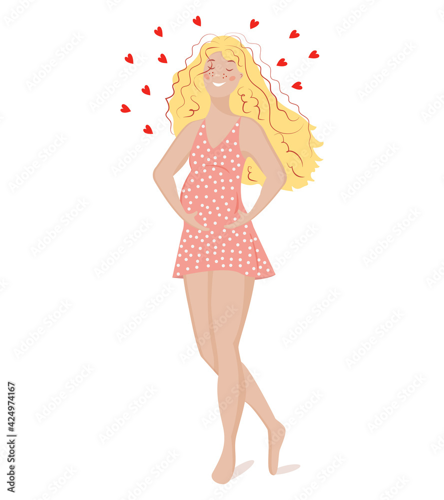 Vector illustration of a happy pregnant woman Vector illustration of a happy pregnant woman