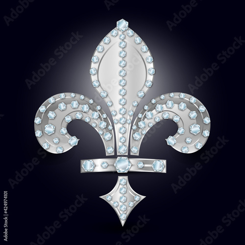 Royal crown with diamonds. Platinum queen crown with diamonds
