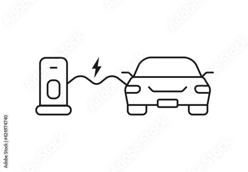 front view linear car with charger