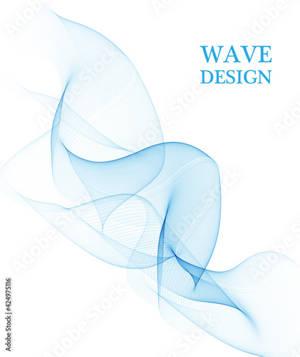 Abstract vector background, transparent waved lines for brochure, website, flyer design. Blue wave.