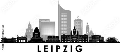 LEIPZIG Sachsen Deutschland City Skyline Vector
