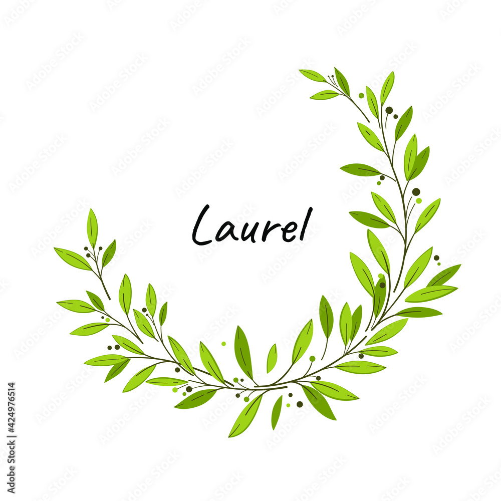Laurel wreath. Vector design elementse. Illustration for greeting card, packaging.