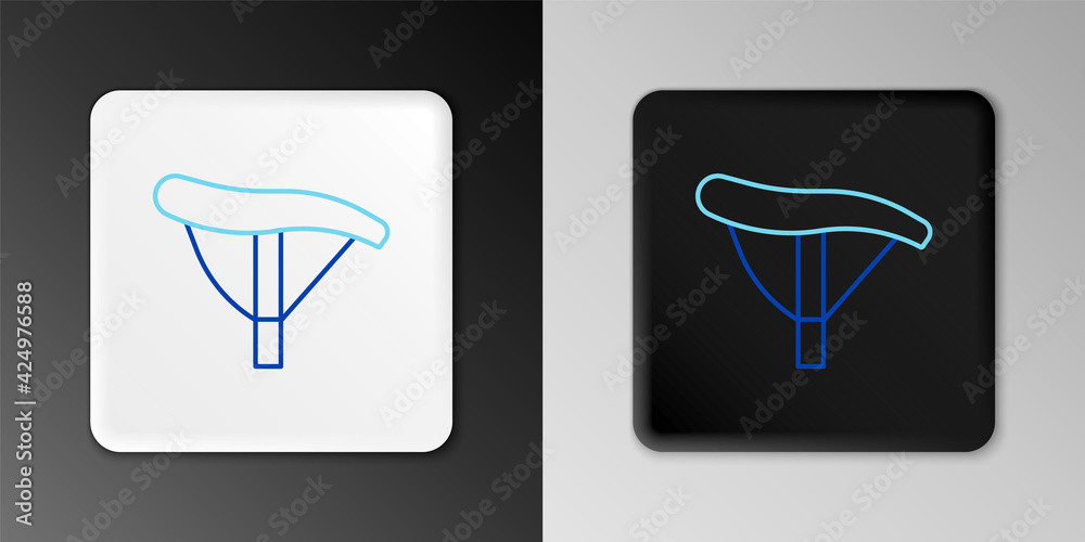 Line Bicycle seat icon isolated on grey background. Bicycle saddle. Colorful outline concept. Vector Line Bicycle seat icon isolated on grey background. Bicycle saddle. Colorful outline concept. Vector
