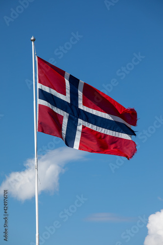 norsk flagg - norwegian flag photo