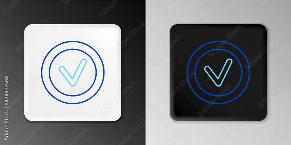 custom made wallpaper toronto digitalLine Check mark in round icon isolated on grey background. Check list button sign. Colorful outline concept. Vector