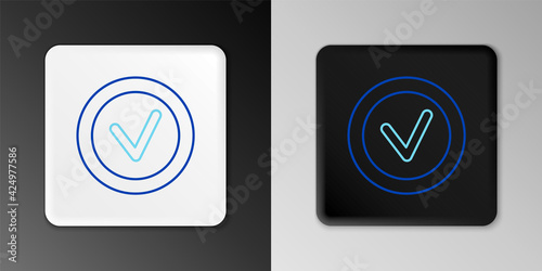Wallpaper Mural Line Check mark in round icon isolated on grey background. Check list button sign. Colorful outline concept. Vector Torontodigital.ca