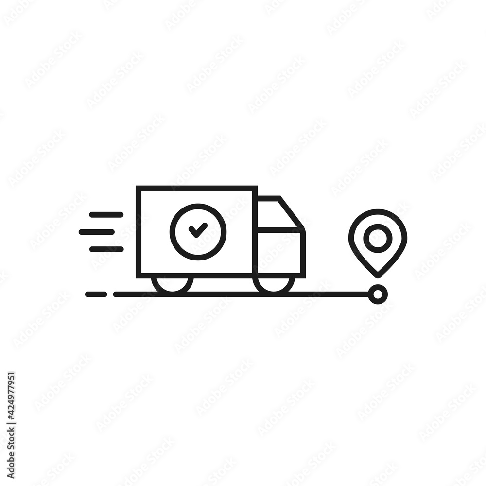 fast delivery of goods or moving icon