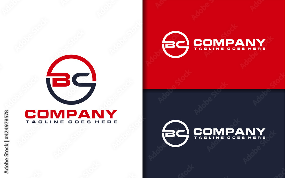 Abstract Initial Letter BC with Red and Black Two Tones Color Logo Design. Vector Logo Illustration Abstract Initial Letter BC with Red and Black Two Tones Color Logo Design. Vector Logo Illustration