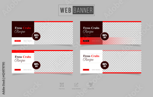 crabs food restaurant web banner template photo