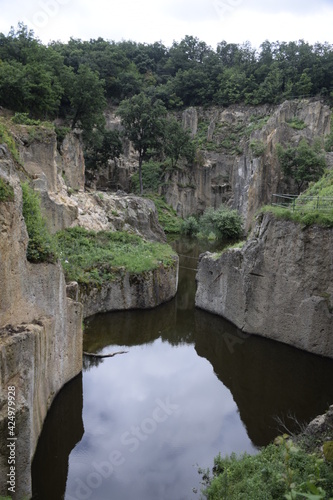 Beautiful lake deep in the smooth rock