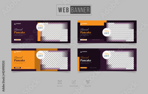  food restaurant banner web template Vector