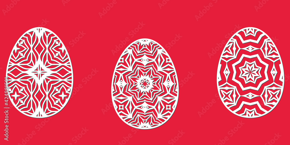Ornamental paper eggs for Easter holidays. Vector format Ornamental paper eggs for Easter holidays. Vector format
