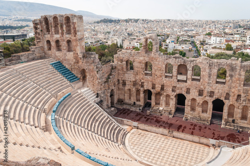 Theatre of Herod Atticus, one of the major sights in the Acropolis in Athens, Greece