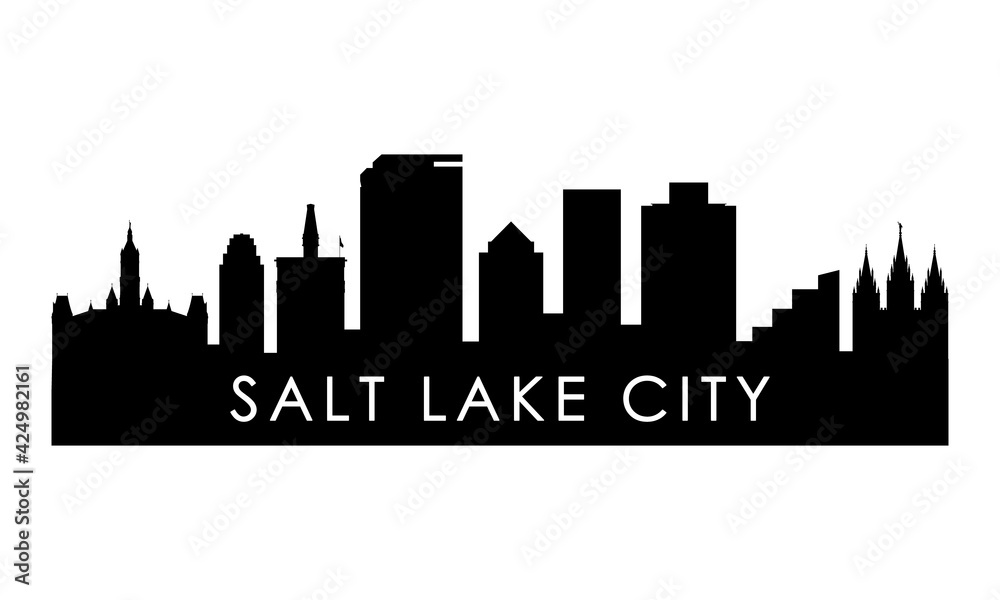Salt lake city skyline silhouette. Black Salt lake city design isolated on white background.