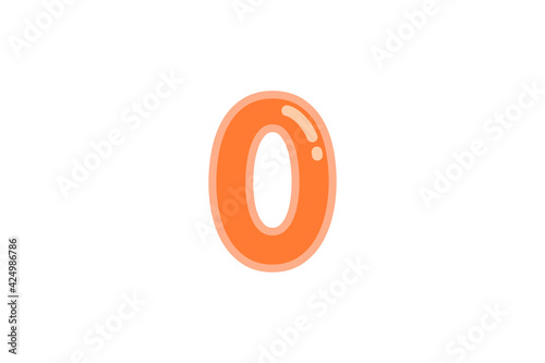 0 zero null number orange vector jelly glossy bright typography for web holiday event
