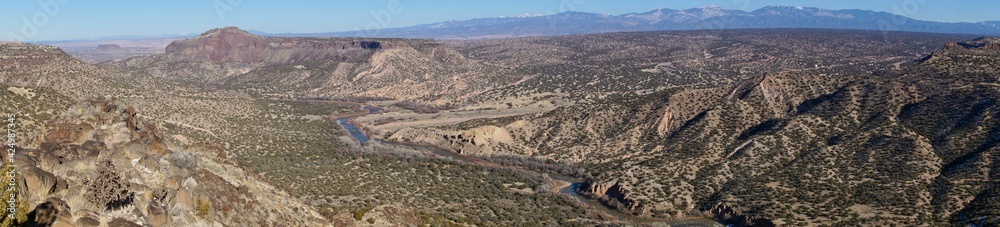 Aerial view of Rio Grande near Los Alamos in NM Aerial view of Rio Grande near Los Alamos in NM