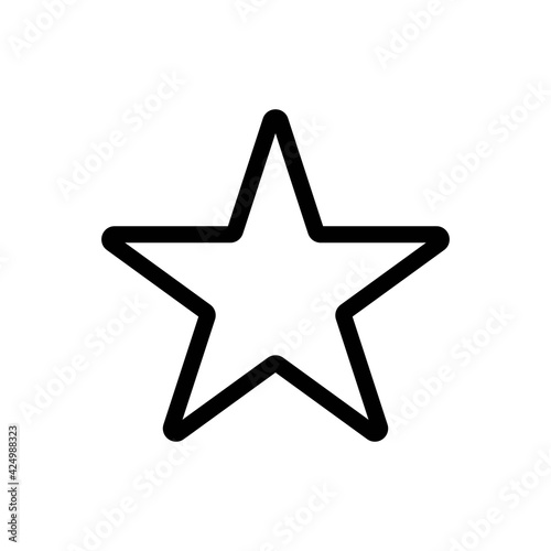 Star bookmark symbol thin line icon in black. Bookmark browser concept. Trendy flat style outline illustration for  logo  app  graphic  logotype  design  web  site  ui  ux. Vector EPS 10