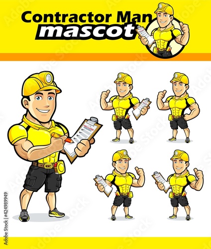 Contractor Man Mascot Design Vector