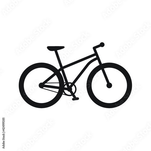 Mountain bike, Bicycle icon flat design on white background, Vector illustration