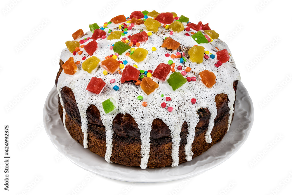 Easter cake (kulich) on white Easter cake (kulich) on white