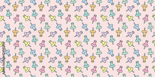 Colorful paper pins seamless repeat pattern background